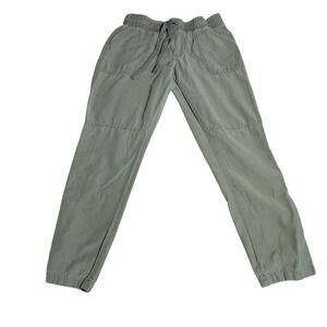 Maurices Women Olive Green Cargo Jogger Pants Elastic Waist Drawstring Size 4